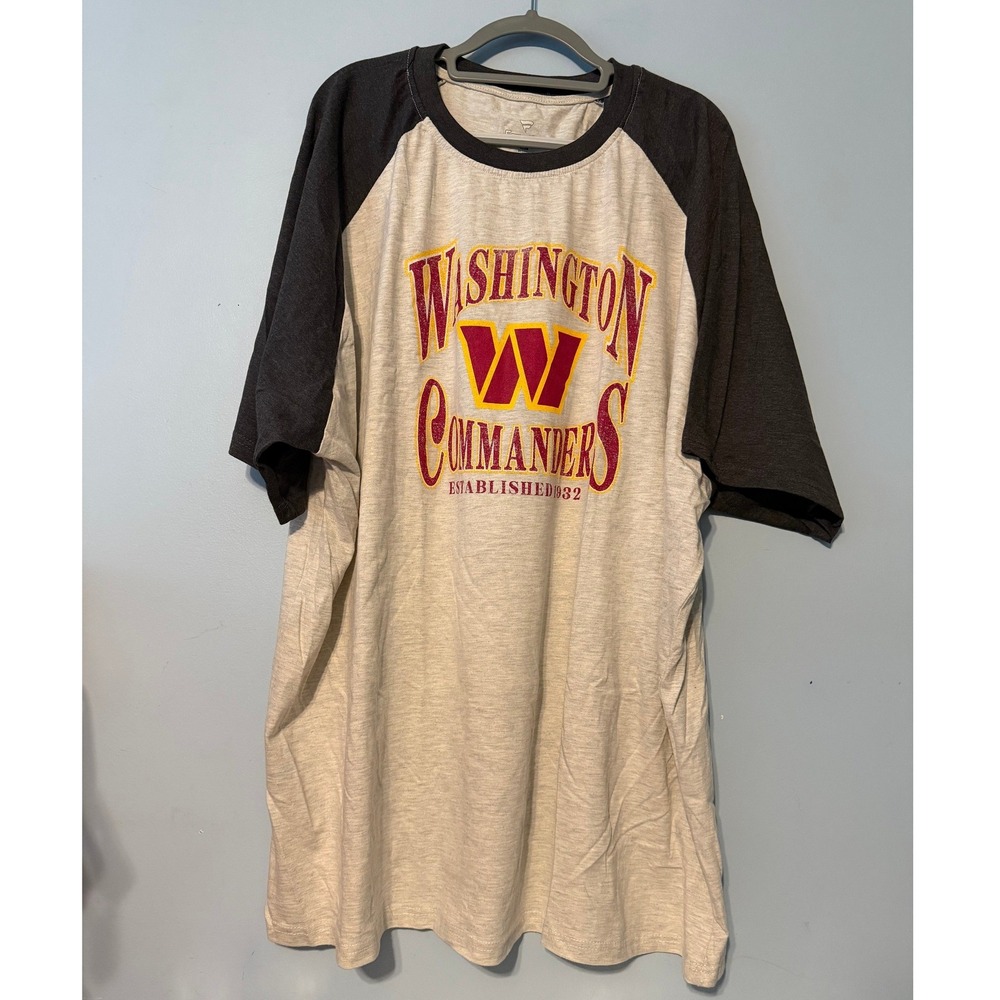 Fanatics Men's 4X Washington Commanders NFL Raglan T-Shirt Grey 2070